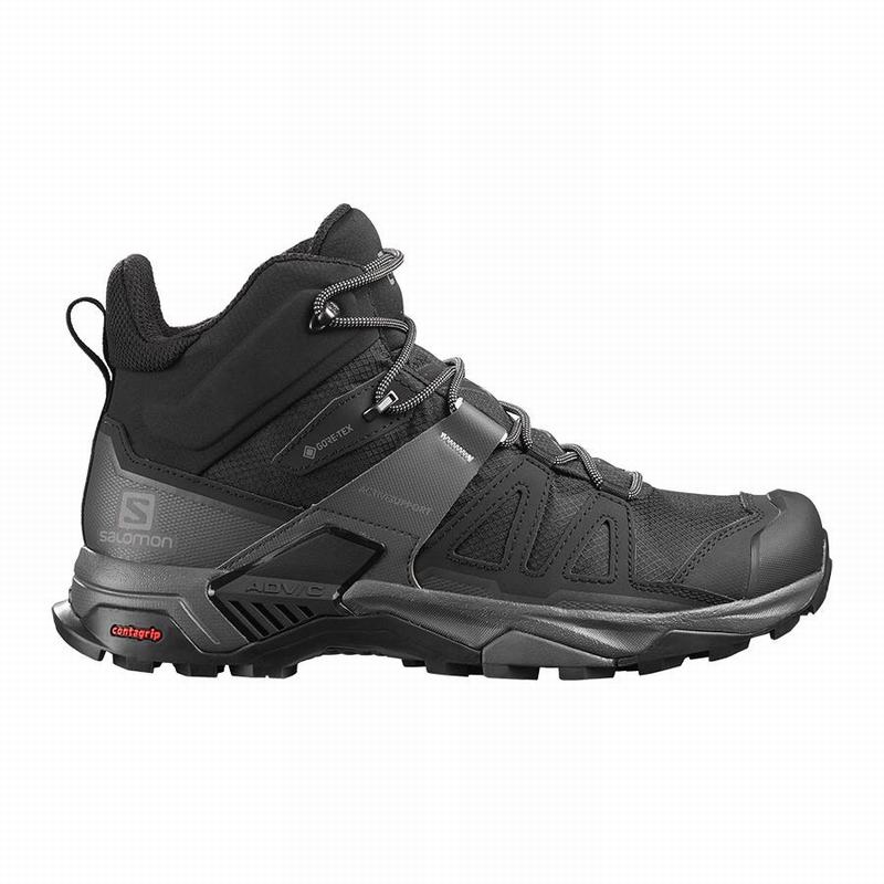 Salomon Singapore Mens Hiking Boots - X ULTRA 4 MID GORE-TEX Black/Blue | 95437-HWZU